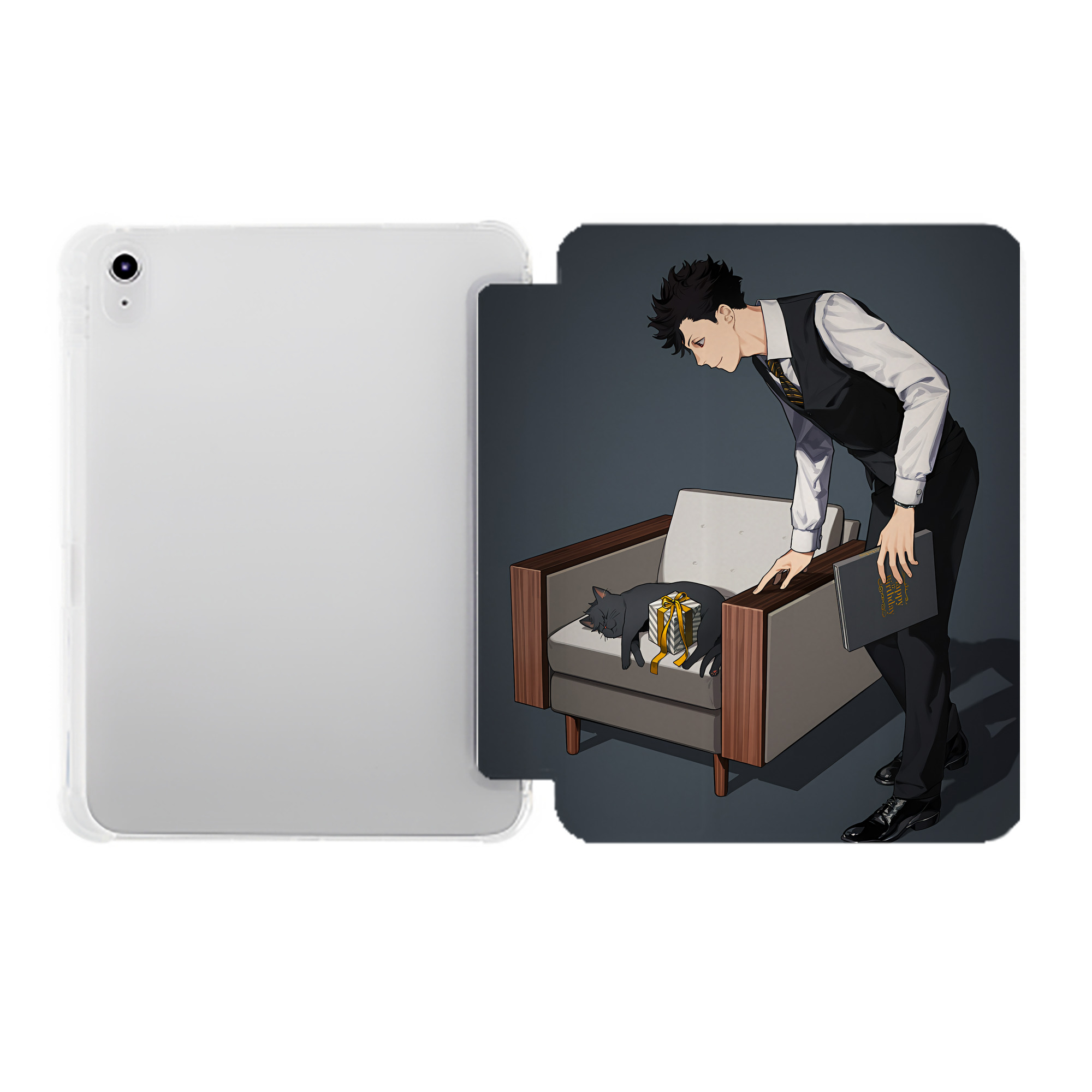 （画像用） ハイキュー!! Haikyu!! IPad ケース ペン収納付き 三つ折りスタンド PUレザー×シリコン 対応機種9.5/10.5/10.9インチ